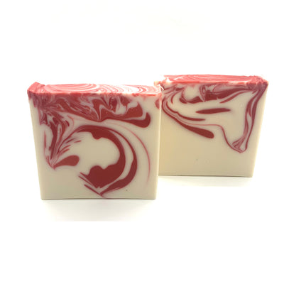 Holiday handcrafted Candy Cane Crush Artisan Soap